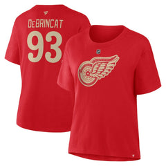 Alex DeBrincat Detroit Red Wings Fanatics Women's Authentic Stack Name & Number T-Shirt
