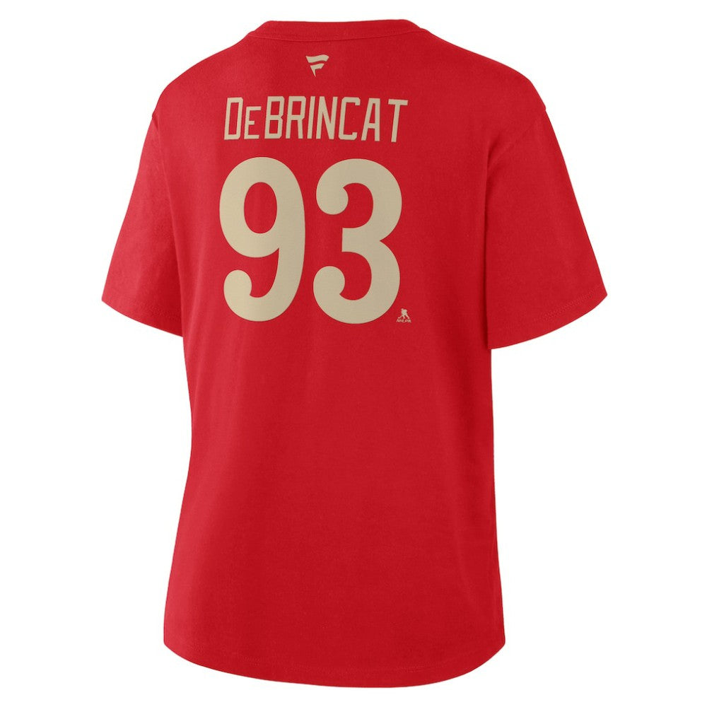 Alex DeBrincat Detroit Red Wings Fanatics Women's Authentic Stack Name & Number T-Shirt