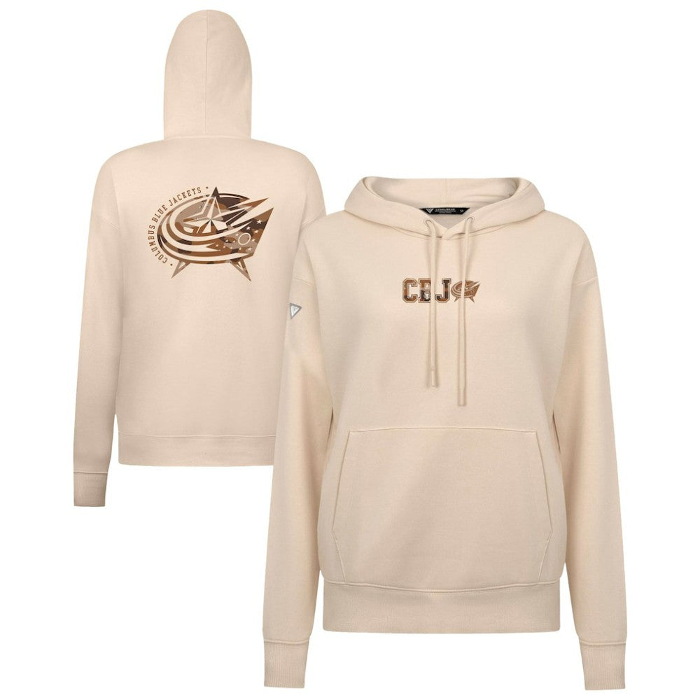 Columbus Blue Jackets Levelwear Women's Desert Camo Adorn Battalion Pullover Hoodie