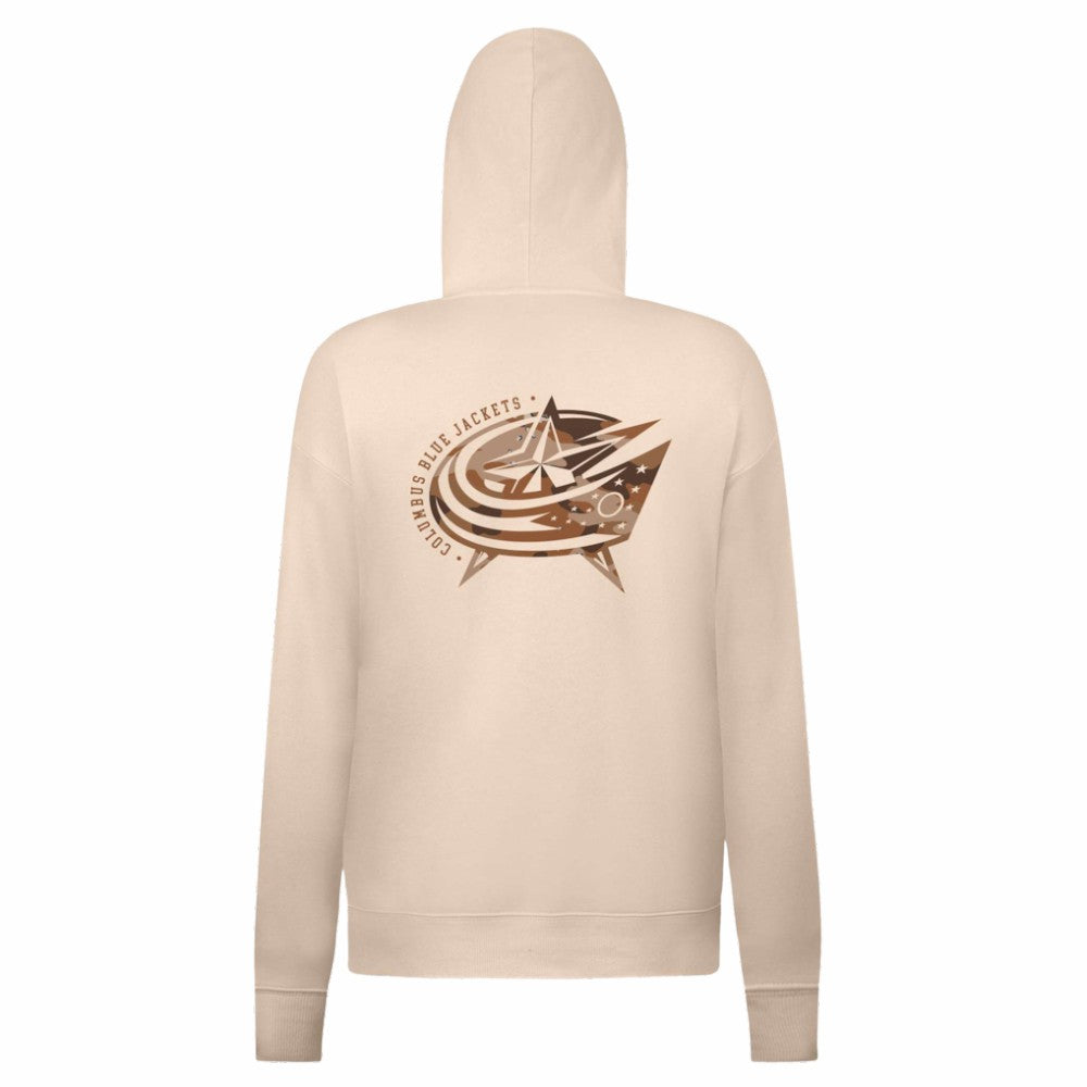 Columbus Blue Jackets Levelwear Women's Desert Camo Adorn Battalion Pullover Hoodie