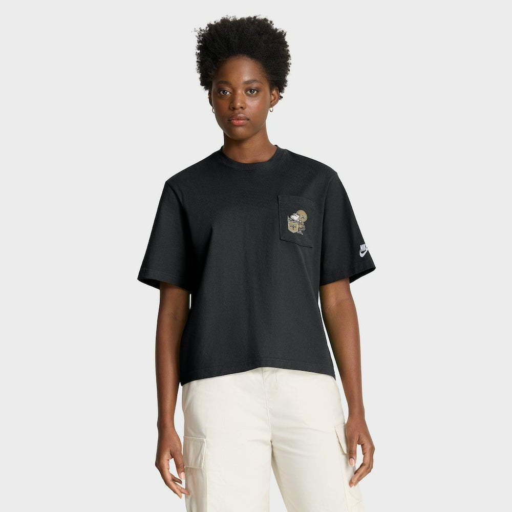 NFL New Orleans Saints Women's Rewind Pocket Boxy T-Shirt