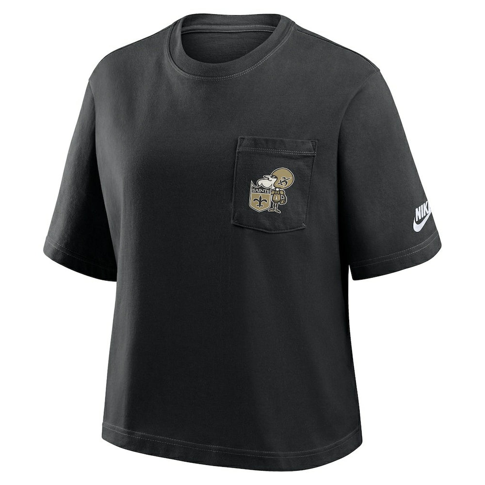 NFL New Orleans Saints Women's Rewind Pocket Boxy T-Shirt