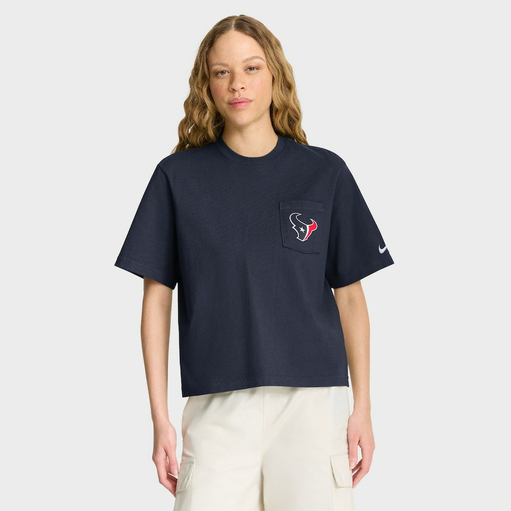 NFL Houston Texans Women's Rewind Pocket Boxy T-Shirt
