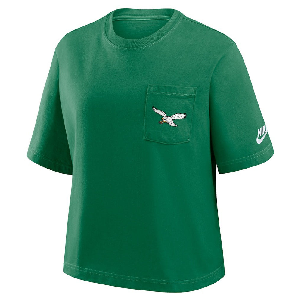 NFL Philadelphia Eagles Women's Rewind Pocket Boxy T-Shirt