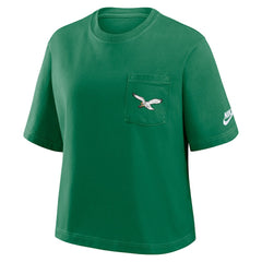 NFL Philadelphia Eagles Women's Rewind Pocket Boxy T-Shirt
