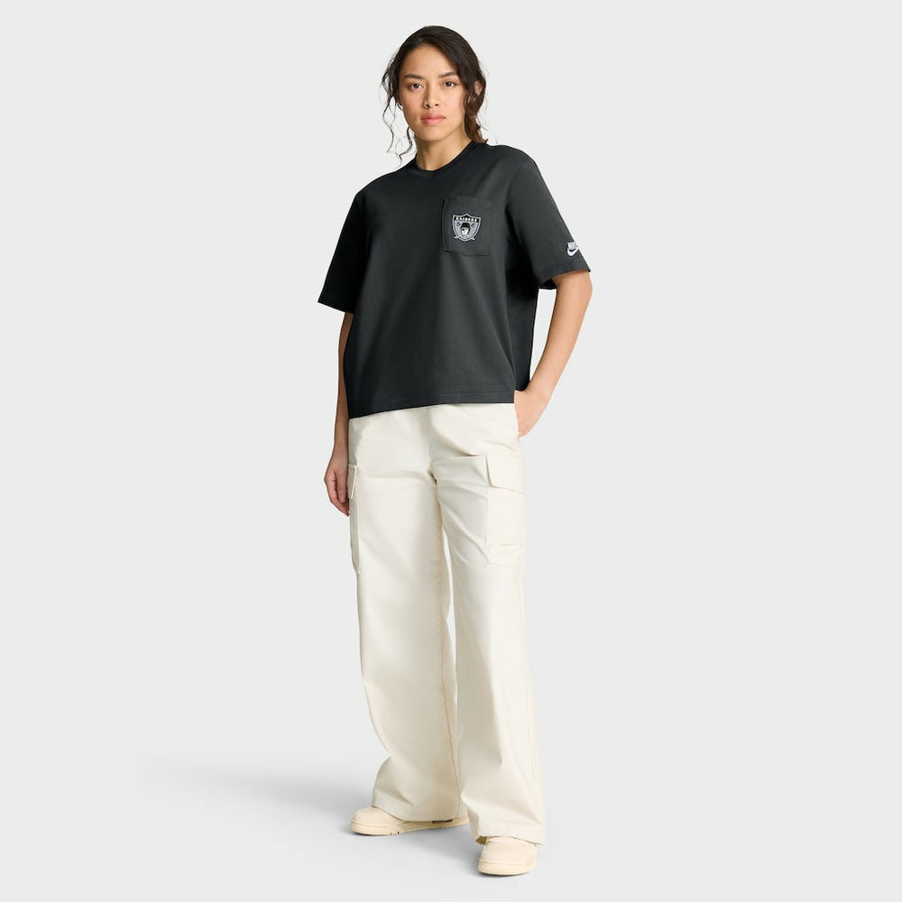 NFL Las Vegas Raiders Women's Rewind Pocket Boxy T-Shirt
