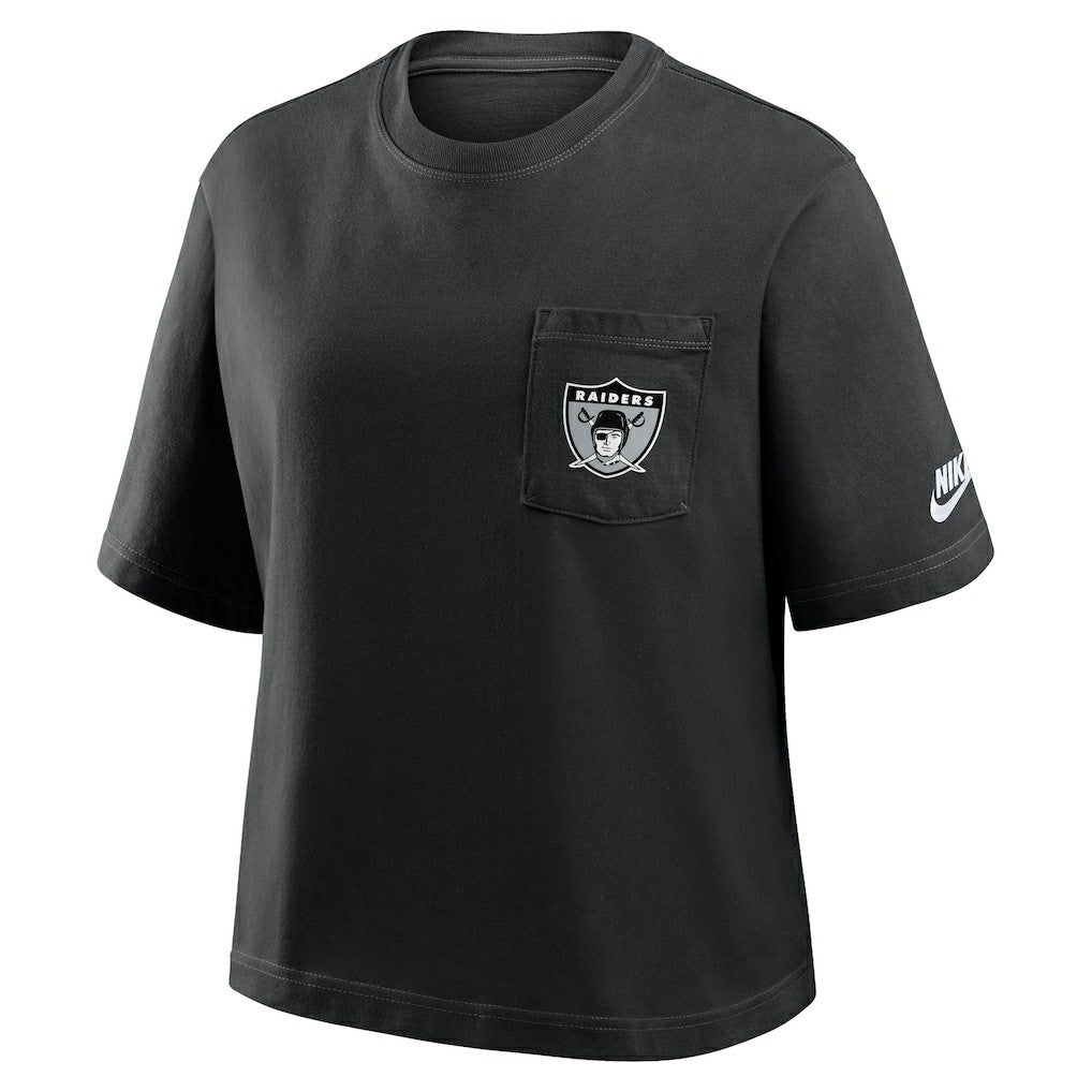 NFL Las Vegas Raiders Women's Rewind Pocket Boxy T-Shirt