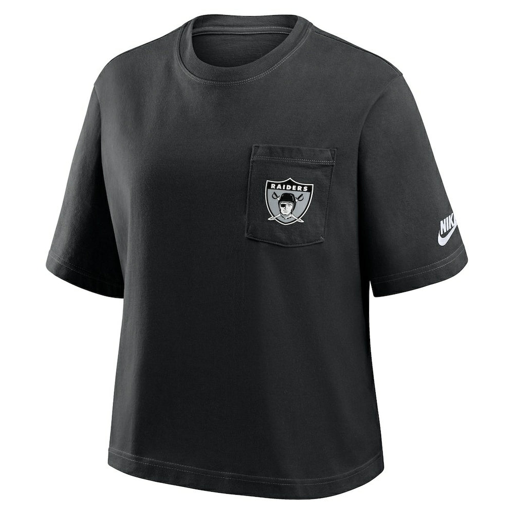 NFL Las Vegas Raiders Women's Rewind Pocket Boxy T-Shirt
