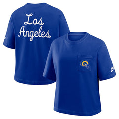 NFL Los Angeles Rams Women's Rewind Pocket Boxy T-Shirt