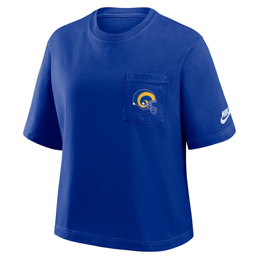 NFL Los Angeles Rams Women's Rewind Pocket Boxy T-Shirt