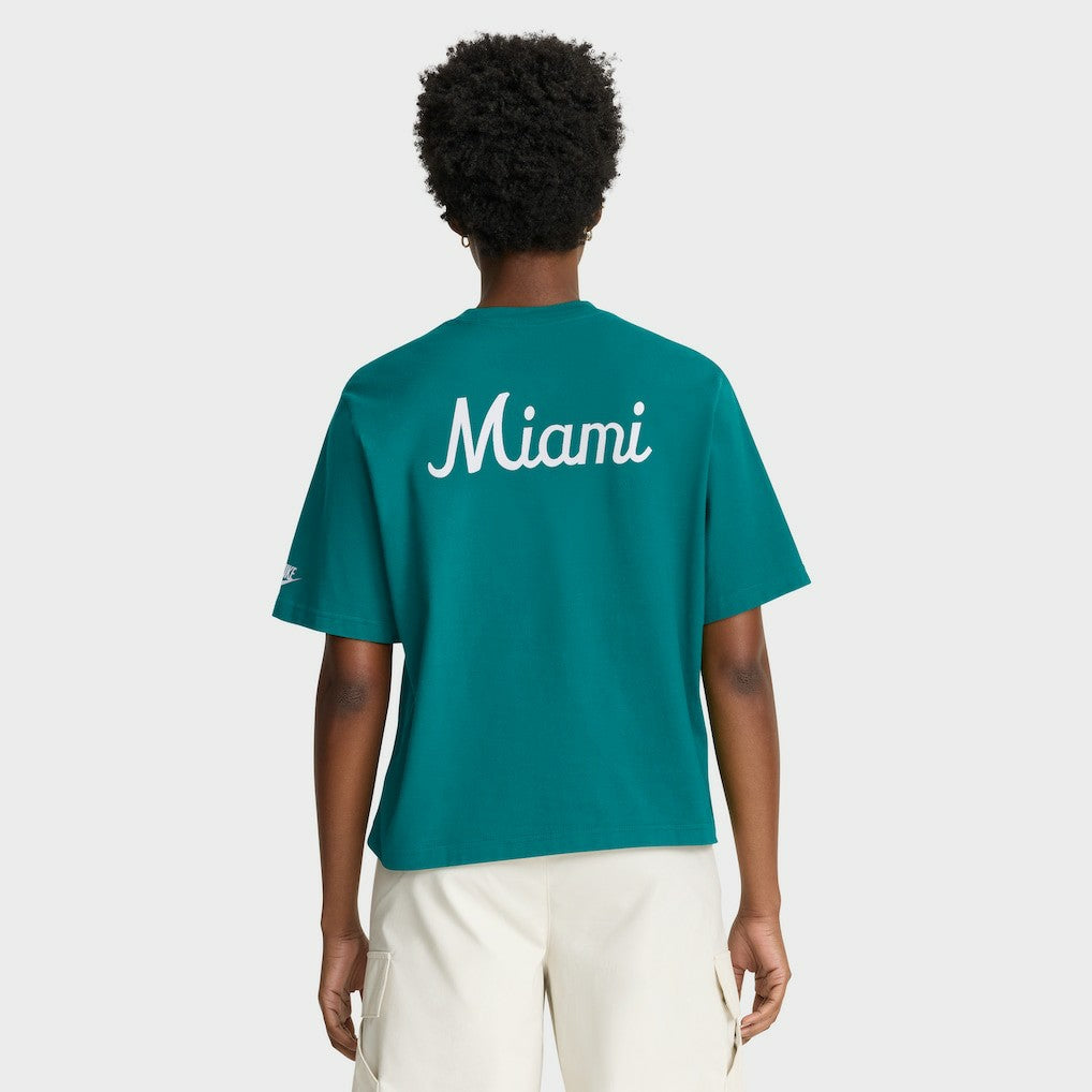 NFL Miami Dolphins Women's Rewind Pocket Boxy T-Shirt