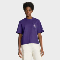 NFL Minnesota Vikings Women's Rewind Pocket Boxy T-Shirt