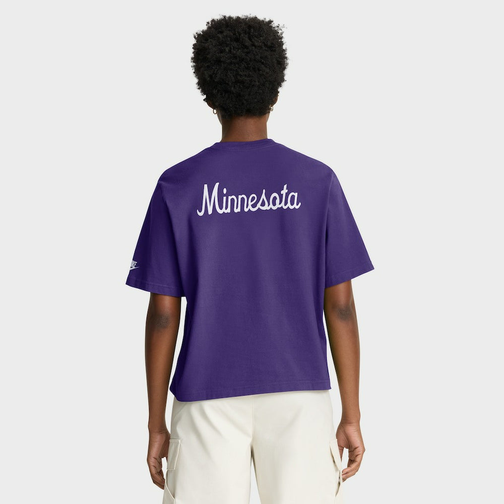 NFL Minnesota Vikings Women's Rewind Pocket Boxy T-Shirt