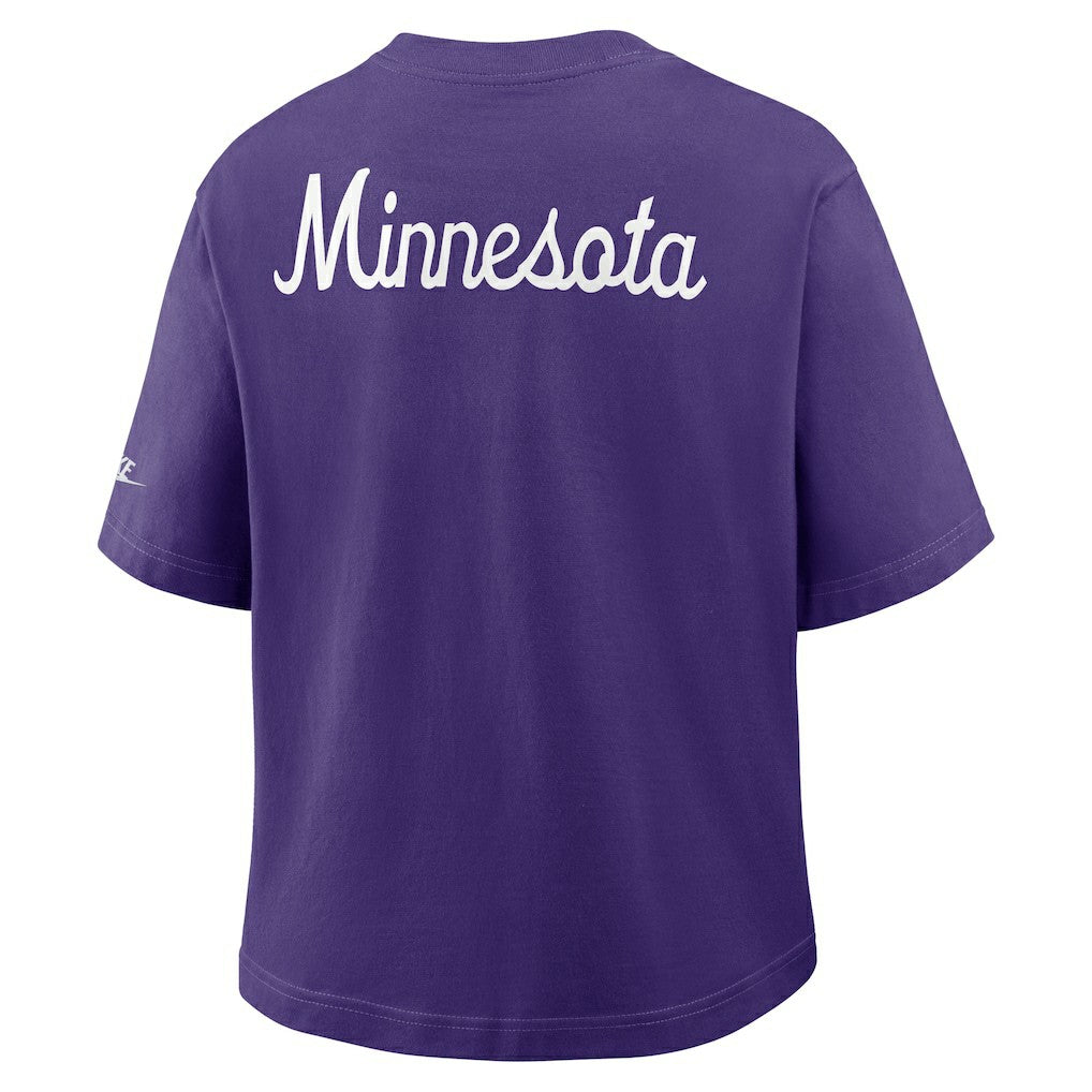 NFL Minnesota Vikings Women's Rewind Pocket Boxy T-Shirt