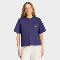 NFL Baltimore Ravens Women's Rewind Pocket Boxy T-Shirt