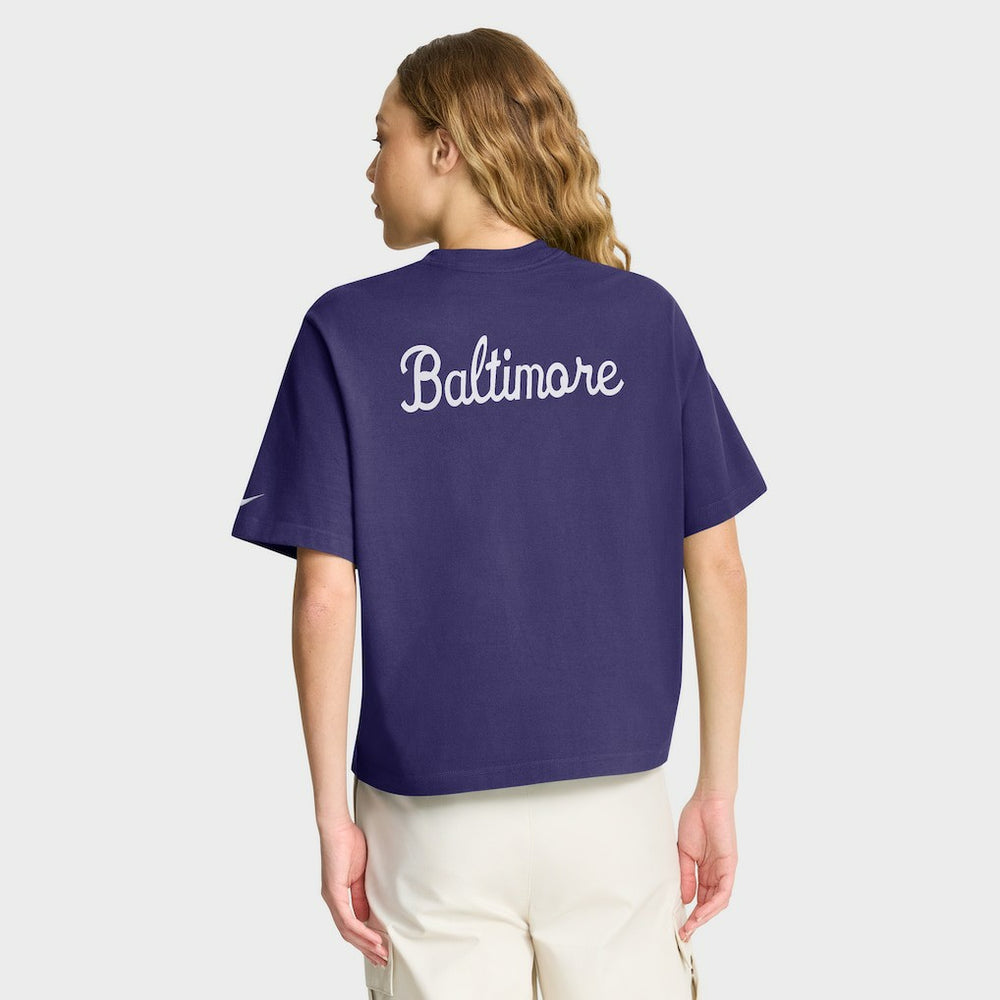 NFL Baltimore Ravens Women's Rewind Pocket Boxy T-Shirt