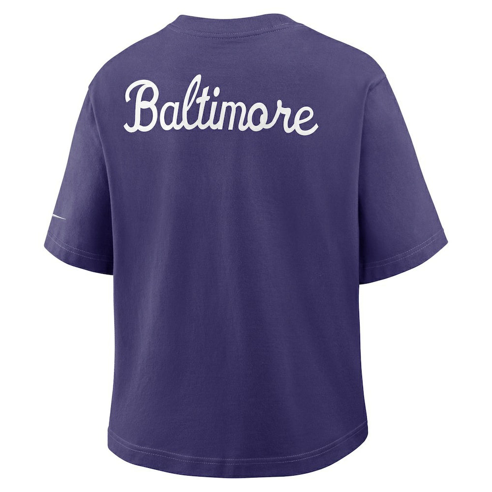 NFL Baltimore Ravens Women's Rewind Pocket Boxy T-Shirt