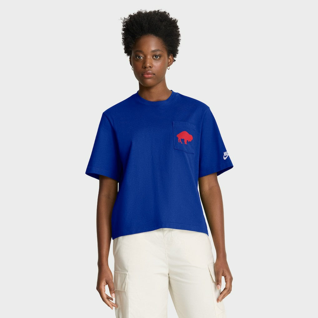 NFL Buffalo Bills Women's Rewind Pocket Boxy T-Shirt