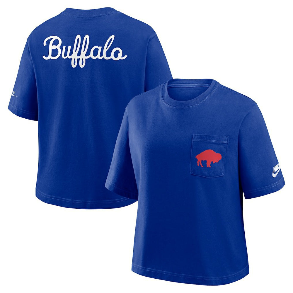 NFL Buffalo Bills Women's Rewind Pocket Boxy T-Shirt