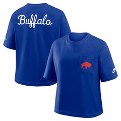 NFL Buffalo Bills Women's Rewind Pocket Boxy T-Shirt