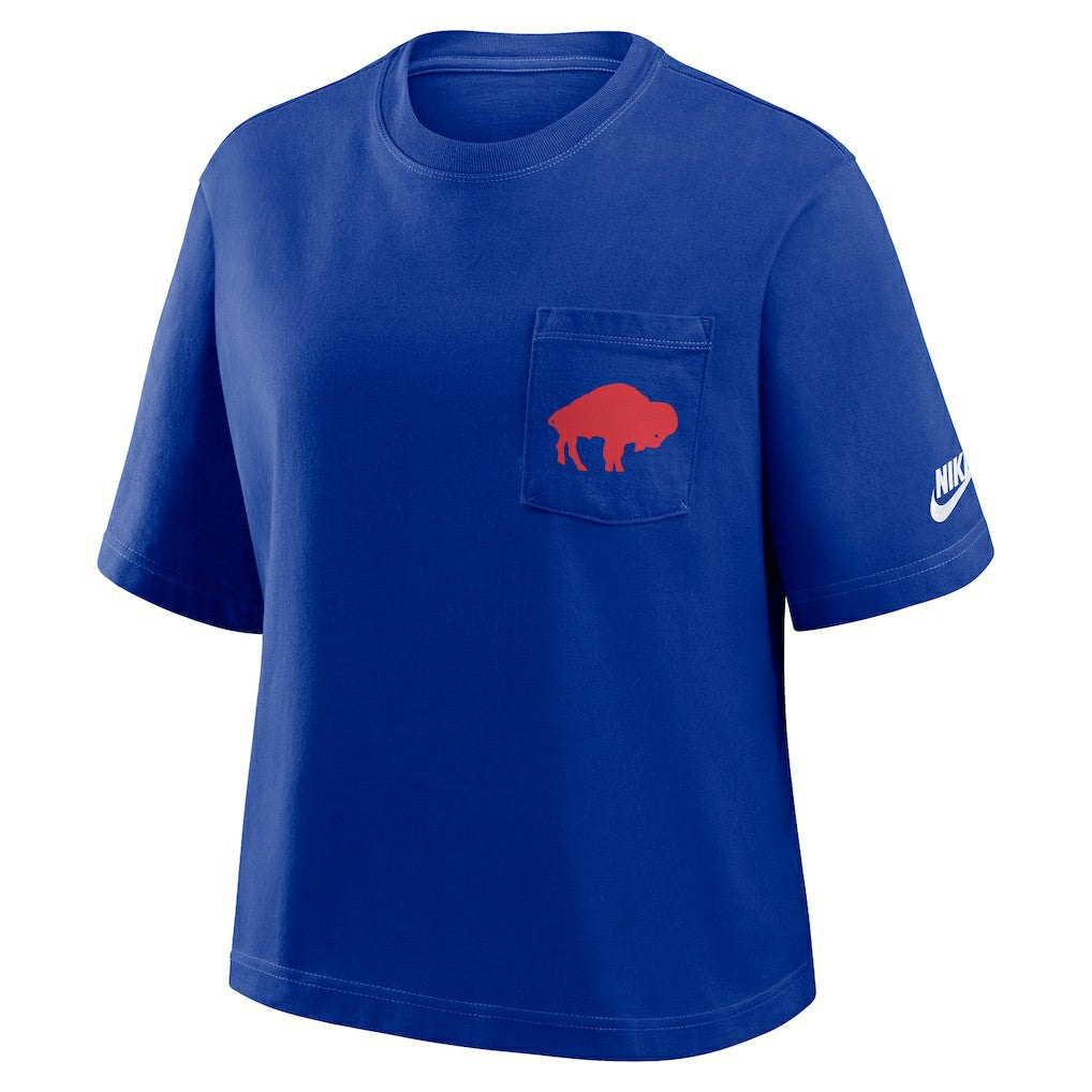NFL Buffalo Bills Women's Rewind Pocket Boxy T-Shirt