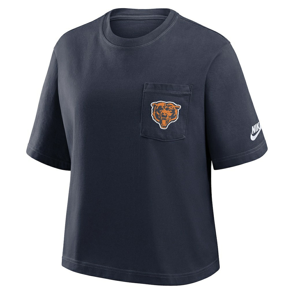 NFL Chicago Bears Women's Rewind Pocket Boxy T-Shirt
