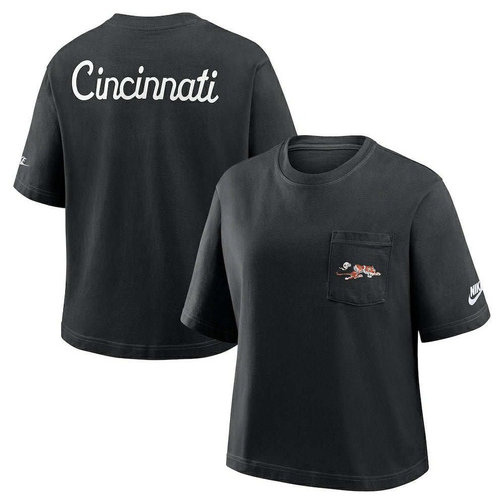 NFL Cincinnati Bengals Women's Rewind Pocket Boxy T-Shirt