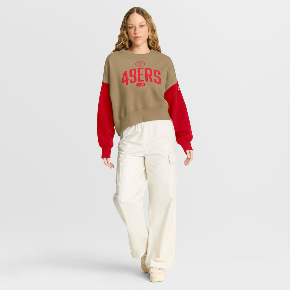 NFL San Francisco 49ers Women's Oversized Rewind Pullover Sweatshirt