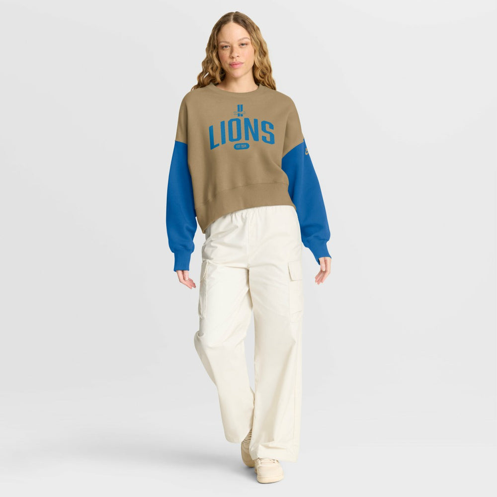 NFL Detroit Lions Women's Oversized Rewind Pullover Sweatshirt