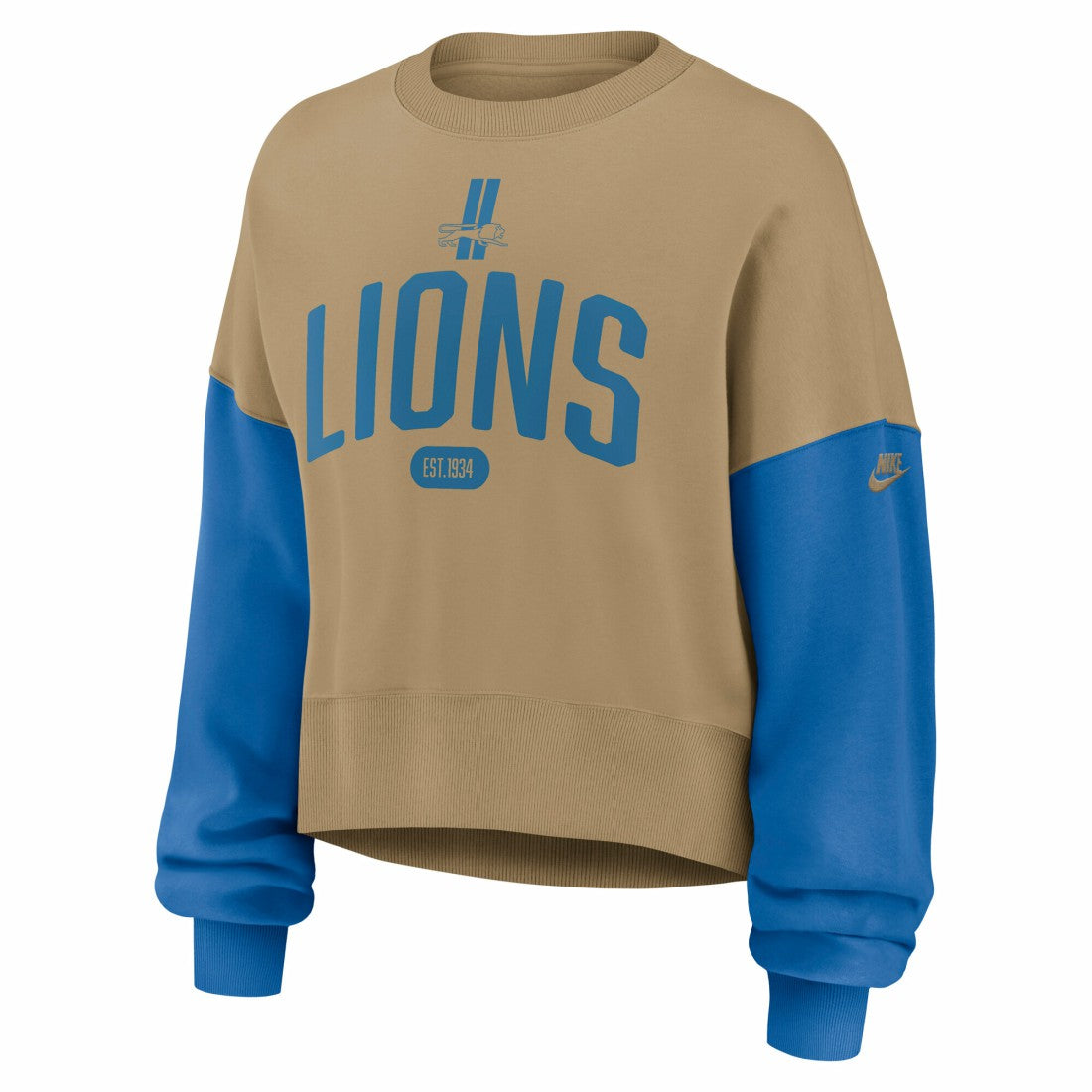 NFL Detroit Lions Women's Oversized Rewind Pullover Sweatshirt