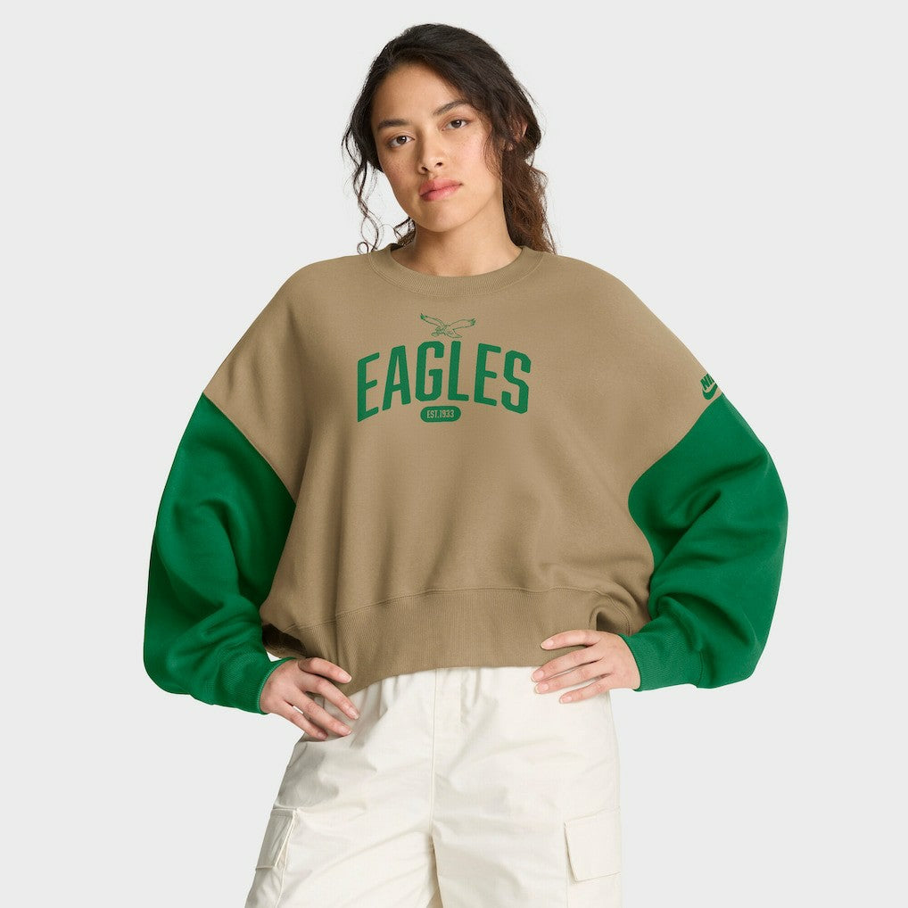 NFL Philadelphia Eagles Women's Oversized Rewind Pullover Sweatshirt
