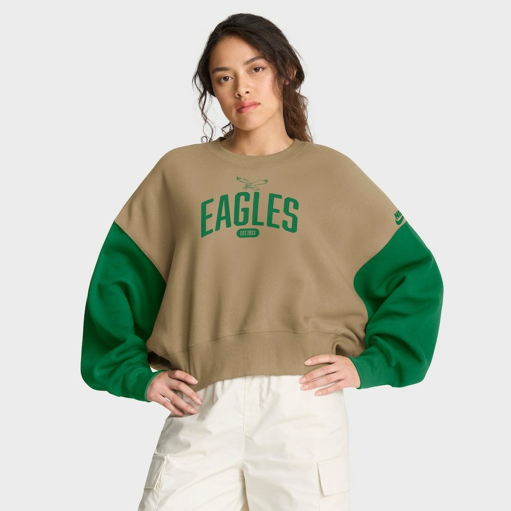 NFL Philadelphia Eagles Women's Oversized Rewind Pullover Sweatshirt