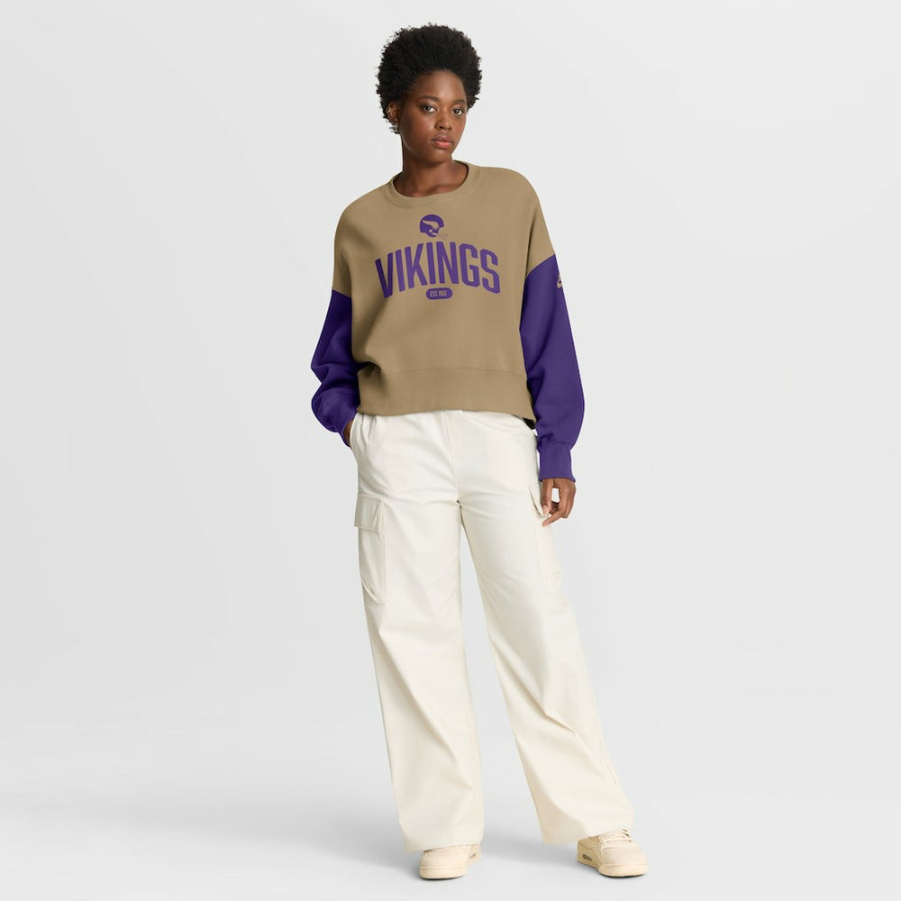 NFL Minnesota Vikings Women's Oversized Rewind Pullover Sweatshirt