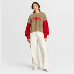 NFL Kansas City Chiefs Women's Oversized Rewind Pullover Sweatshirt