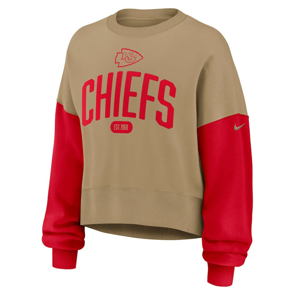 NFL Kansas City Chiefs Women's Oversized Rewind Pullover Sweatshirt
