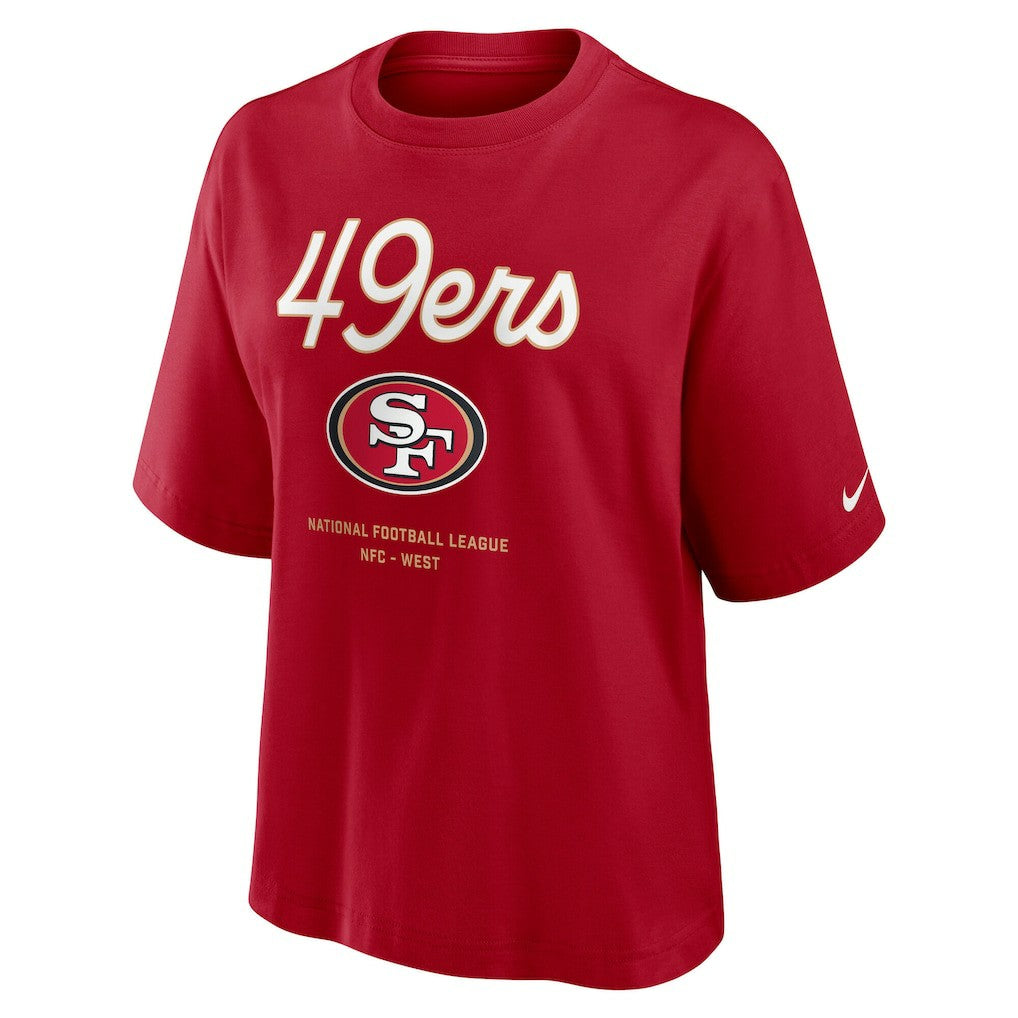 NFL San Francisco 49ers Women's Essential Script Relaxed Boxy T-Shirt