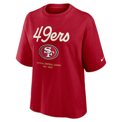 NFL San Francisco 49ers Women's Essential Script Relaxed Boxy T-Shirt