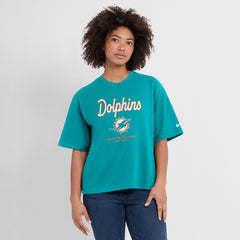 NFL Miami Dolphins Women's Essential Script Relaxed Boxy T-Shirt