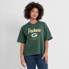 NFL Green Bay Packers Women's Essential Script Relaxed Boxy T-Shirt