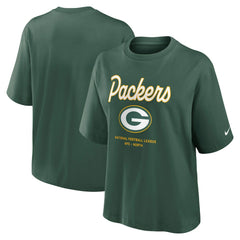 NFL Green Bay Packers Women's Essential Script Relaxed Boxy T-Shirt