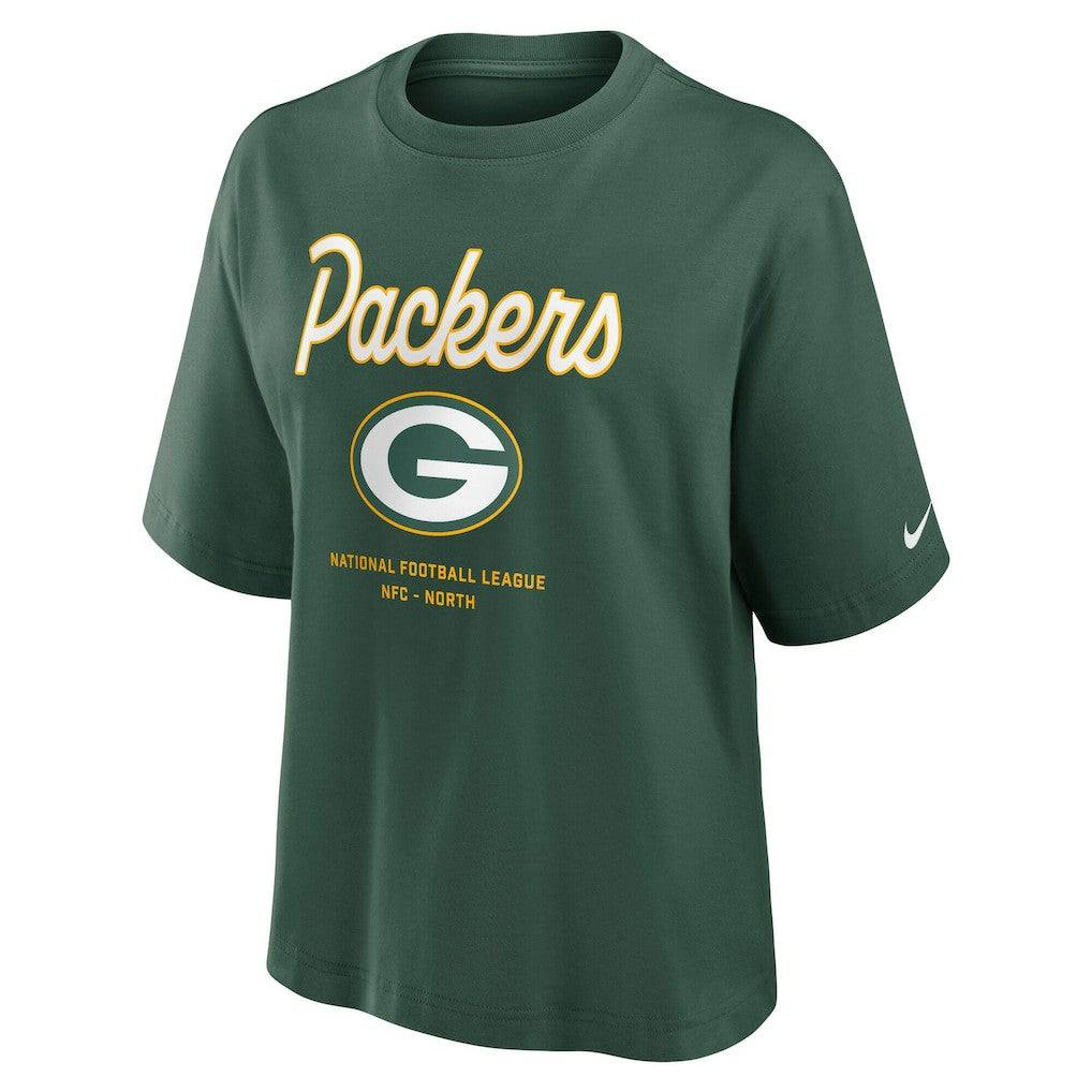 NFL Green Bay Packers Women's Essential Script Relaxed Boxy T-Shirt