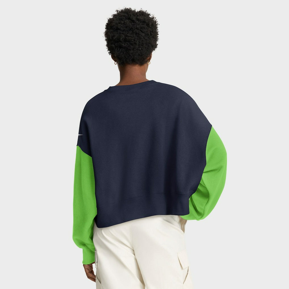 NFL Seattle Seahawks Women's Oversized Color-Block Pullover Sweatshirt