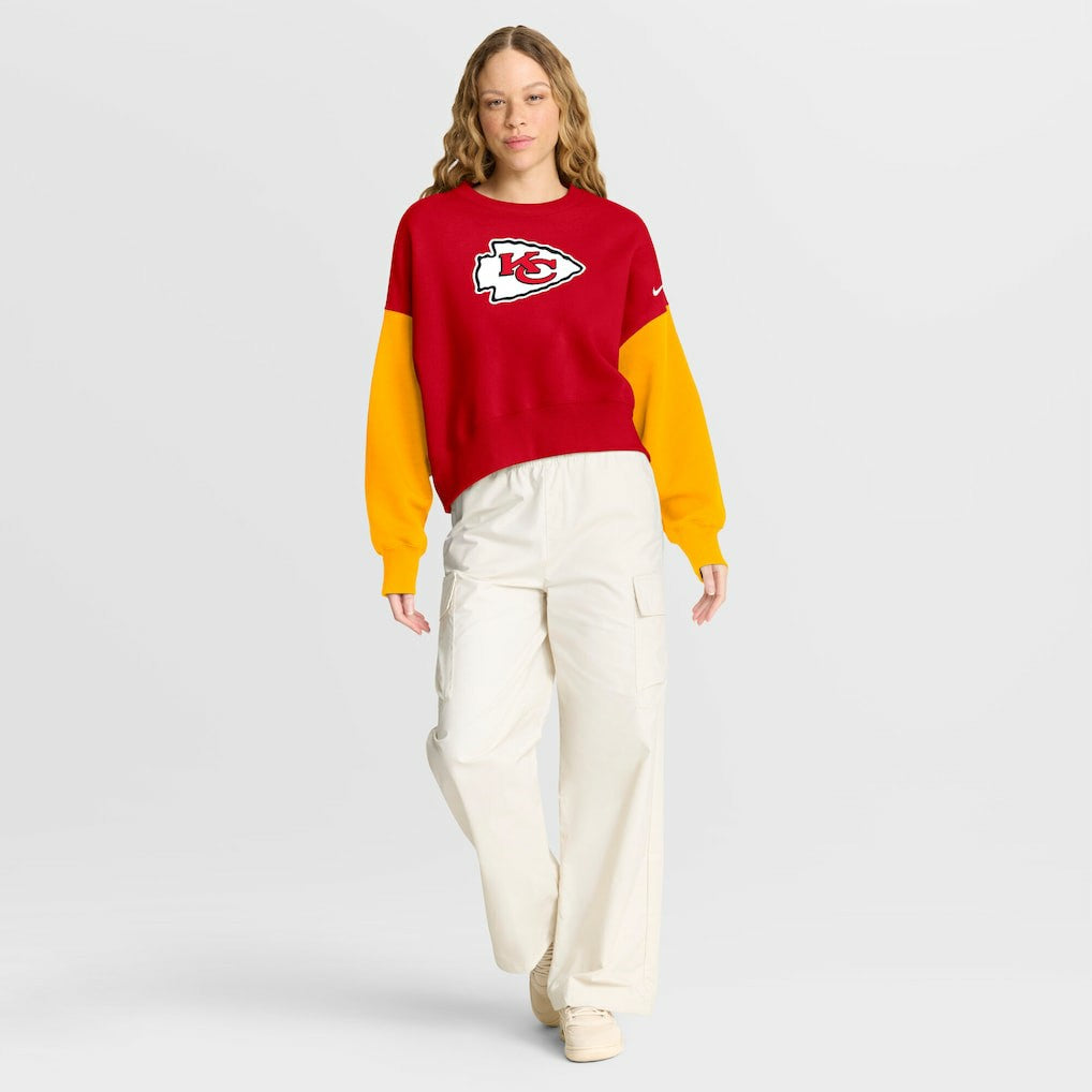 NFL Kansas City Chiefs Women's Oversized Color-Block Pullover Sweatshirt