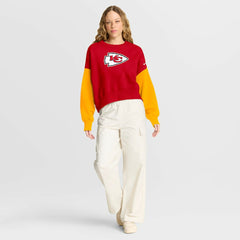 NFL Kansas City Chiefs Women's Oversized Color-Block Pullover Sweatshirt