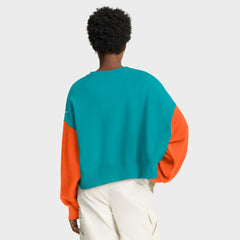 NFL Miami Dolphins Women's Oversized Color-Block Pullover Sweatshirt