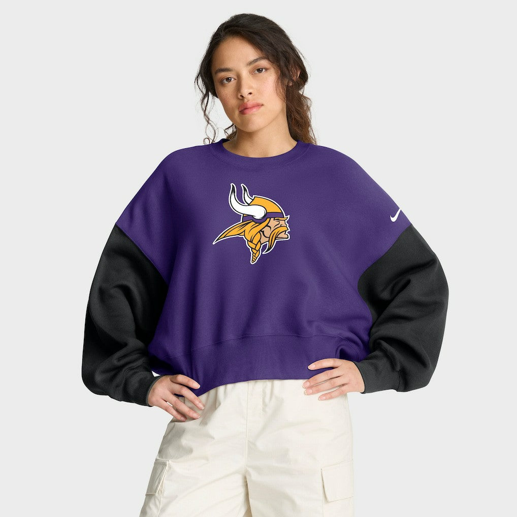 NFL Minnesota Vikings Women's Oversized Color-Block Pullover Sweatshirt