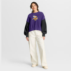 NFL Minnesota Vikings Women's Oversized Color-Block Pullover Sweatshirt