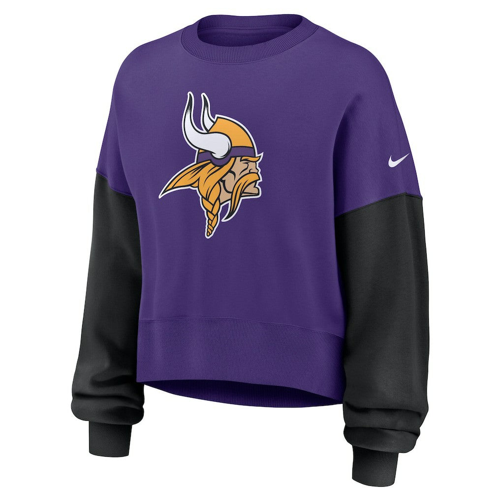 NFL Minnesota Vikings Women's Oversized Color-Block Pullover Sweatshirt