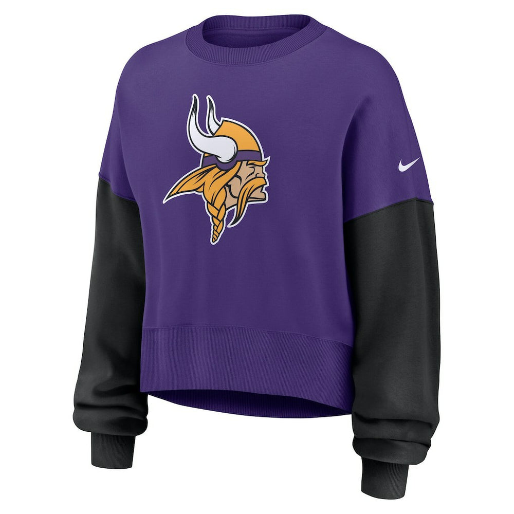 NFL Minnesota Vikings Women's Oversized Color-Block Pullover Sweatshirt