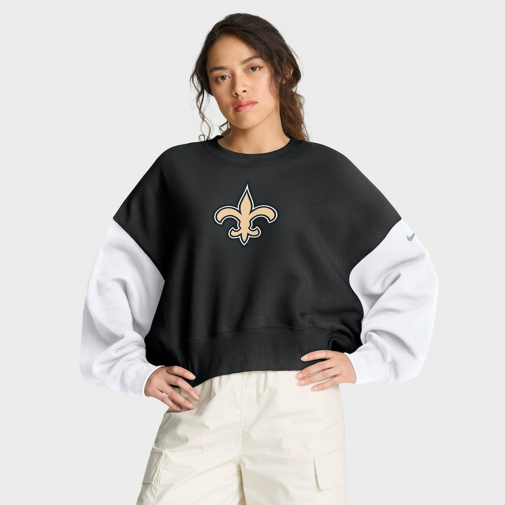 NFL New Orleans Saints Women's Oversized Color-Block Pullover Sweatshirt